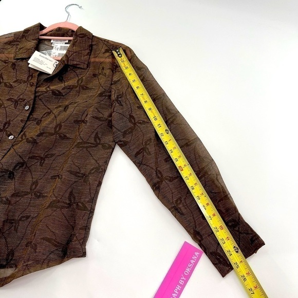 Barry Long Sleeve Button Down Blouse Size L Vintage NWT - Picture 5 of 11